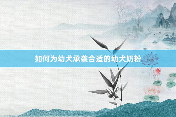 如何为幼犬承袭合适的幼犬奶粉